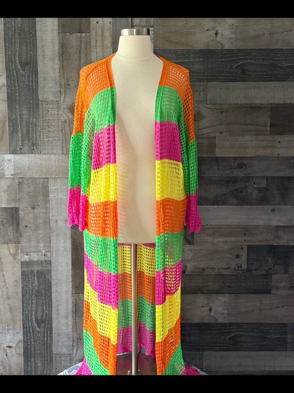 NWT! Rainbow open weave wrap size 22 tropical beach summer vacation resortwear